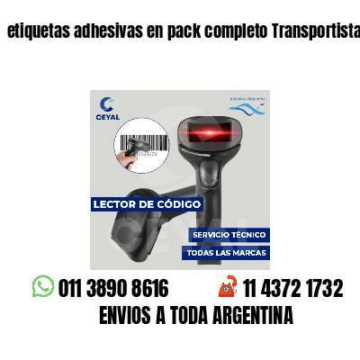 etiquetas adhesivas en pack completo Transportistas
