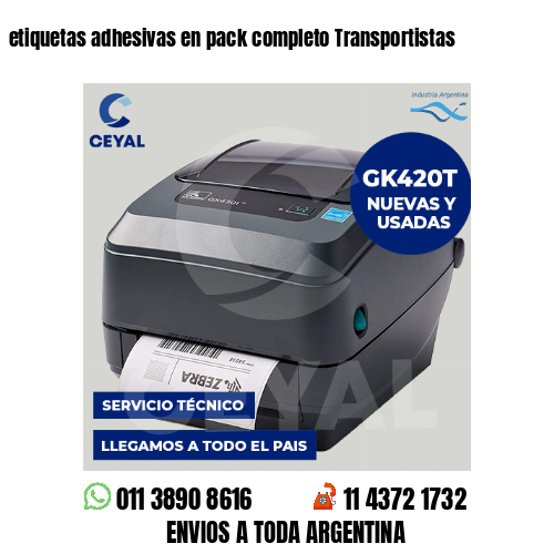 etiquetas adhesivas en pack completo Transportistas