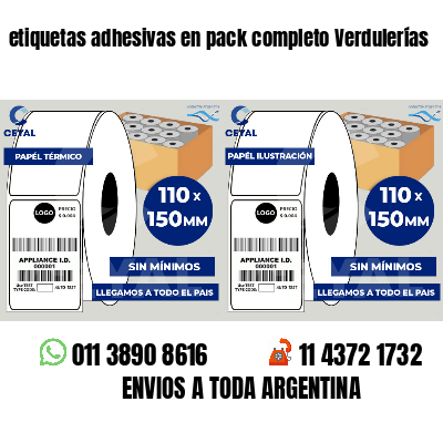etiquetas adhesivas en pack completo Verdulerías