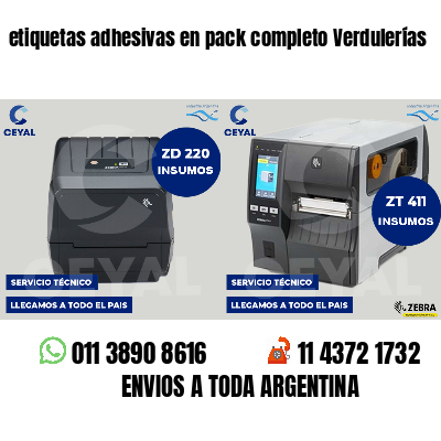 etiquetas adhesivas en pack completo Verdulerías