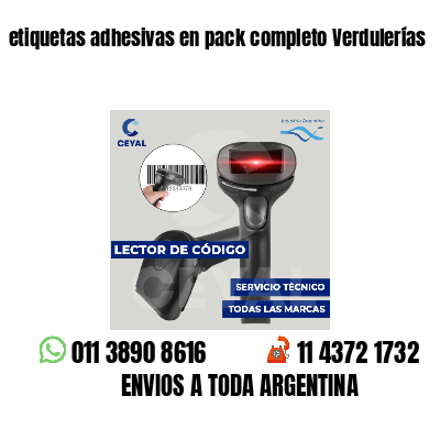etiquetas adhesivas en pack completo Verdulerías