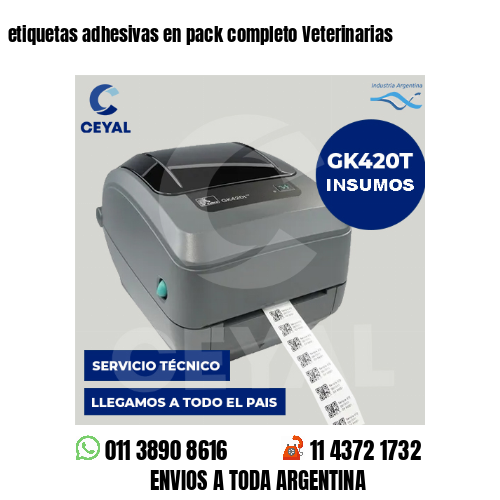 etiquetas adhesivas en pack completo Veterinarias