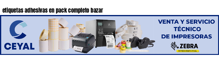 etiquetas adhesivas en pack completo bazar