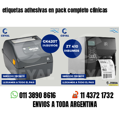 etiquetas adhesivas en pack completo clinicas