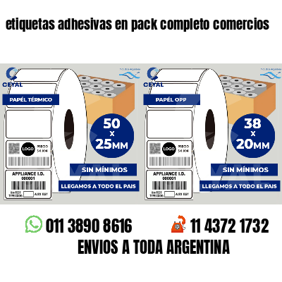 etiquetas adhesivas en pack completo comercios