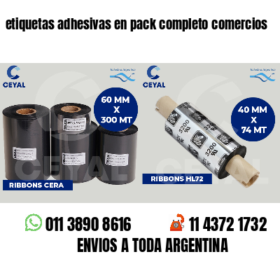 etiquetas adhesivas en pack completo comercios