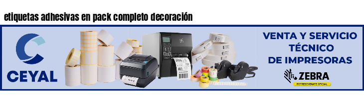 etiquetas adhesivas en pack completo decoración