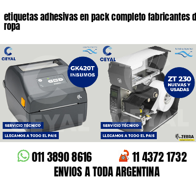 etiquetas adhesivas en pack completo fabricantes de ropa