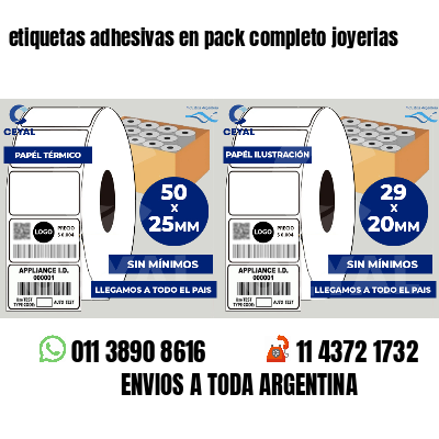 etiquetas adhesivas en pack completo joyerias