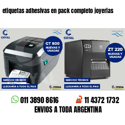 etiquetas adhesivas en pack completo joyerias