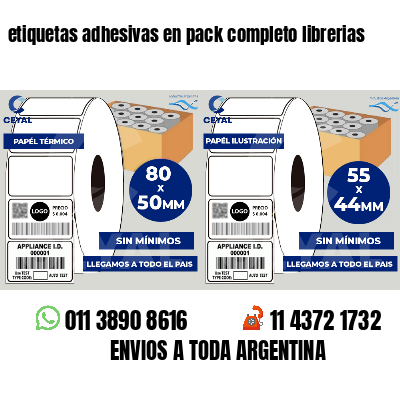 etiquetas adhesivas en pack completo librerias