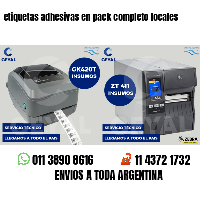 etiquetas adhesivas en pack completo locales