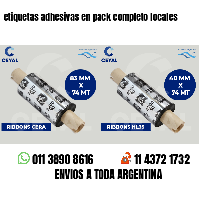 etiquetas adhesivas en pack completo locales