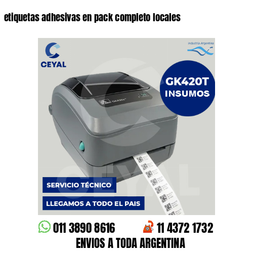 etiquetas adhesivas en pack completo locales