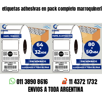 etiquetas adhesivas en pack completo marroquinería