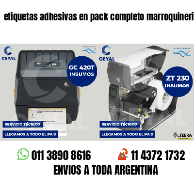 etiquetas adhesivas en pack completo marroquinería