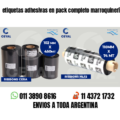 etiquetas adhesivas en pack completo marroquinería