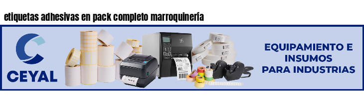etiquetas adhesivas en pack completo marroquinería