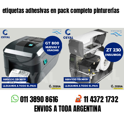 etiquetas adhesivas en pack completo pinturerías
