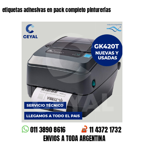 etiquetas adhesivas en pack completo pinturerías