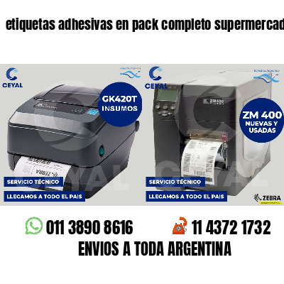 etiquetas adhesivas en pack completo supermercados