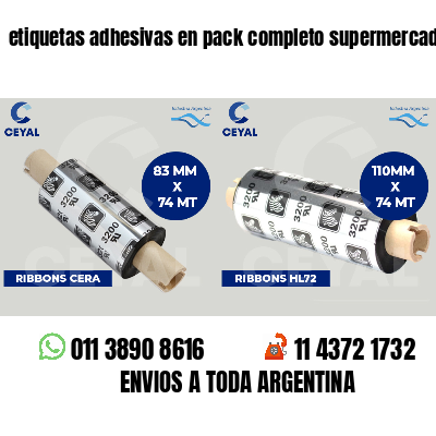 etiquetas adhesivas en pack completo supermercados