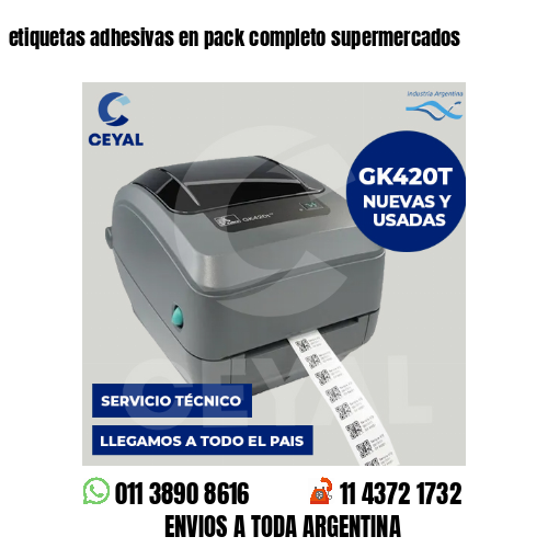 etiquetas adhesivas en pack completo supermercados