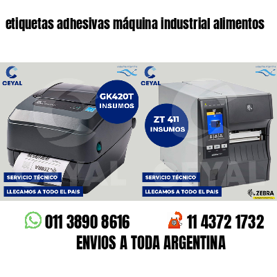 etiquetas adhesivas máquina industrial alimentos
