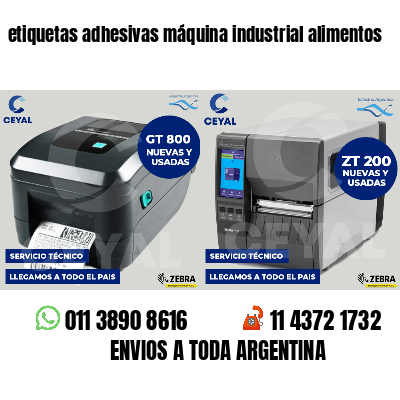 etiquetas adhesivas máquina industrial alimentos