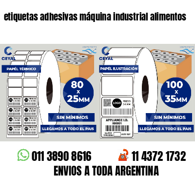 etiquetas adhesivas máquina industrial alimentos
