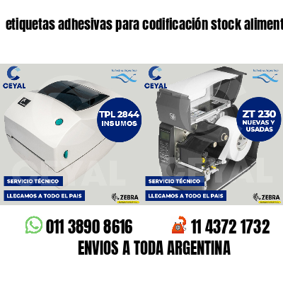 etiquetas adhesivas para codificación stock alimentos