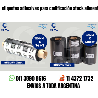 etiquetas adhesivas para codificación stock alimentos