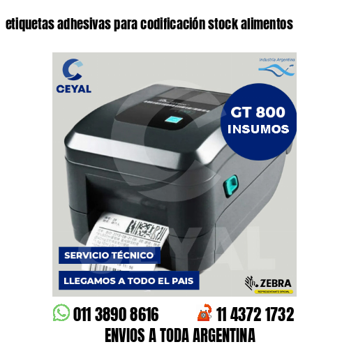 etiquetas adhesivas para codificación stock alimentos