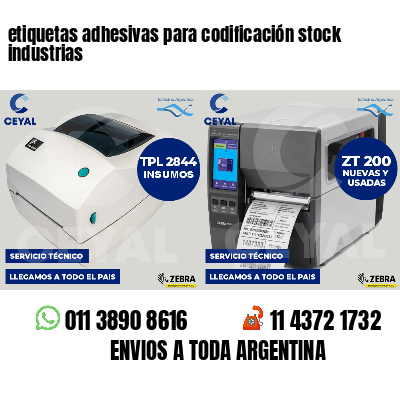 etiquetas adhesivas para codificación stock industrias