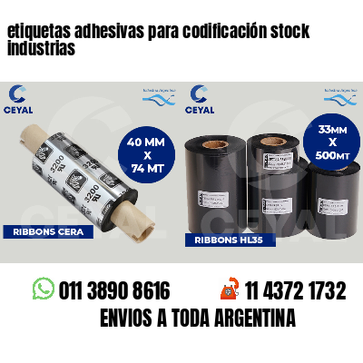 etiquetas adhesivas para codificación stock industrias