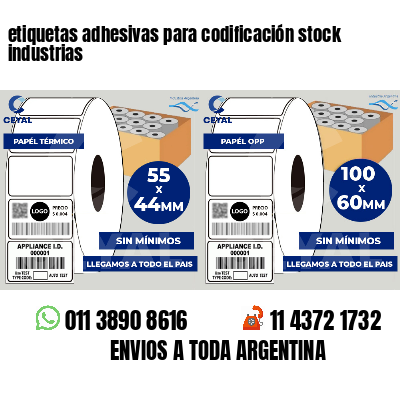 etiquetas adhesivas para codificación stock industrias