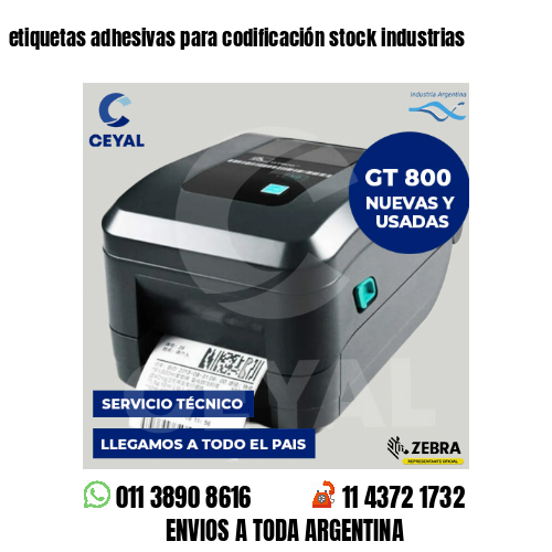 etiquetas adhesivas para codificación stock industrias