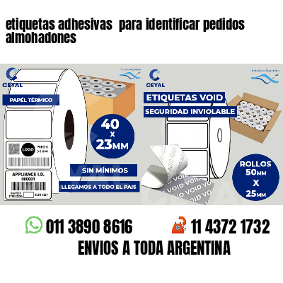 etiquetas adhesivas  para identificar pedidos almohadones