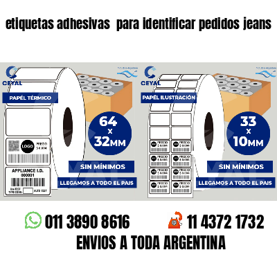 etiquetas adhesivas para identificar pedidos jeans
