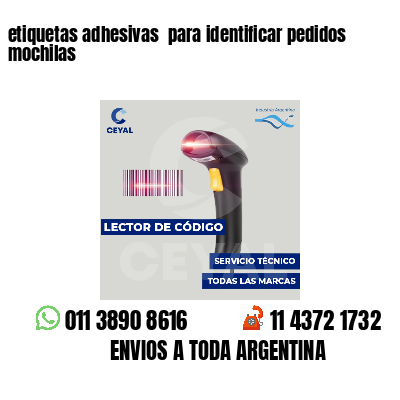 etiquetas adhesivas para identificar pedidos mochilas