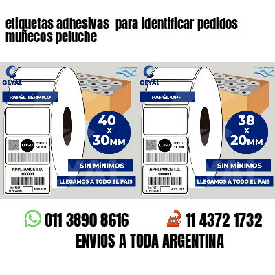 etiquetas adhesivas para identificar pedidos muñecos peluche