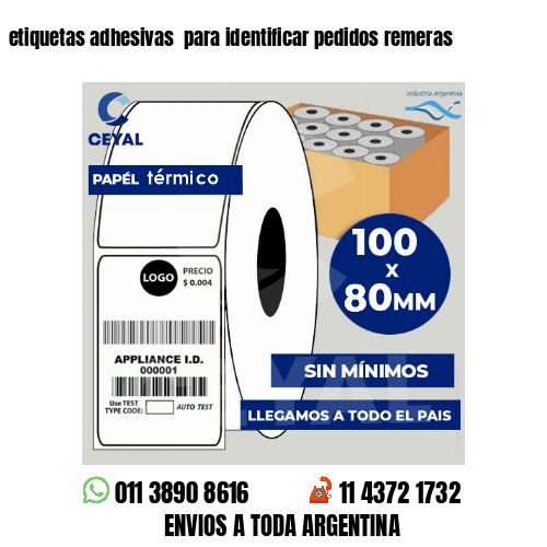 etiquetas adhesivas  para identificar pedidos remeras