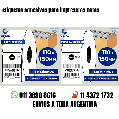 etiquetas adhesivas para impresoras batas