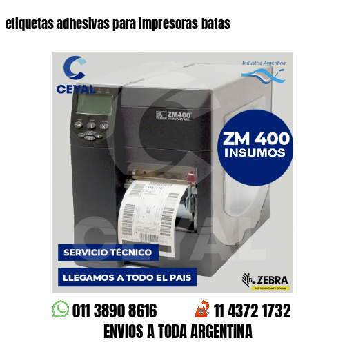 etiquetas adhesivas para impresoras batas
