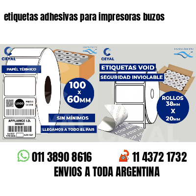 etiquetas adhesivas para impresoras buzos
