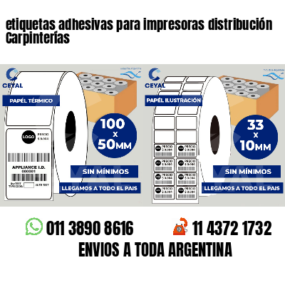 etiquetas adhesivas para impresoras distribución Carpinterías