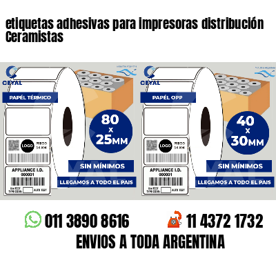 etiquetas adhesivas para impresoras distribución Ceramistas