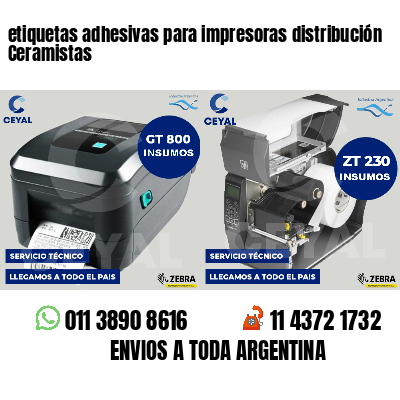 etiquetas adhesivas para impresoras distribución Ceramistas