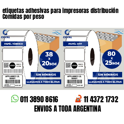 etiquetas adhesivas para impresoras distribución Comidas por peso
