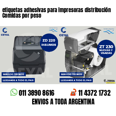 etiquetas adhesivas para impresoras distribución Comidas por peso